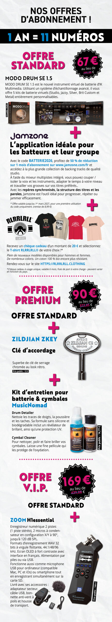 Abonnement papier | Batterie.Batteur Magazine